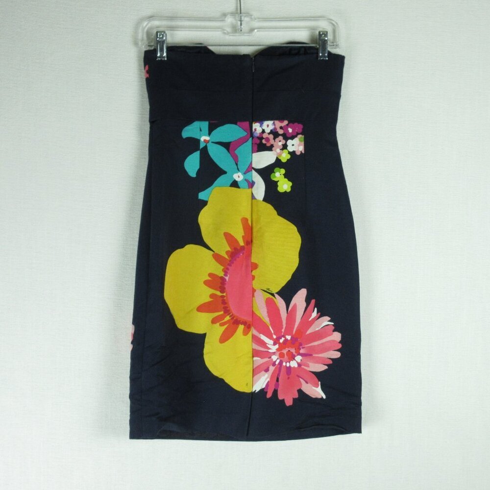 Trina Turk Navy Silk Blend Strapless Dress Size 6 ASO Kelly Monaco Multicolor - Picture 5 of 12